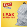 Glad OdorShield Tall Kitchen Drawstring Bags  13 gal  0 78 mil  24  x 27 38   White  240 Carton (CLO 78361)