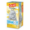 Glad OdorShield Tall Kitchen Drawstring Bags  13 gal  0 78 mil  24  x 27 38   White  240 Carton (CLO 78361)