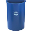 Rubbermaid Commercial Half-Round Recycling Container, Plastic, 21 gal, Blue (RCP 3520-73 BLU)