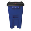 Rubbermaid Commercial Brute Rollout Container  Square  Plastic  50 gal  Blue (RCP 9W27 BLU)