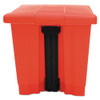 Rubbermaid Commercial Indoor Utility Step-On Waste Container  Square  Plastic  8 gal  Red (RCP 6143 RED)