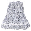 Rubbermaid Commercial Web Foot Finish Mop  White  Med  Cotton Synthetic  1   White Headband  6 Carton (RCP A412)