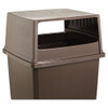 Rubbermaid Commercial Glutton Receptacle  Hooded Top without Door  Rectangular  23w x 26 63d x 13h  Brown (RCP 256V BRO)