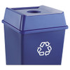 Rubbermaid Commercial Untouchable Bottle and Can Recycling Top  Square  20 13w x 20 13d x 6 25h  Blue (RCP 2791 BLU)