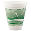 Dart Horizon Hot Cold Foam Drinking Cups  12oz  Green White  25 Bag  40 Bags Carton (DCC 12J16H)