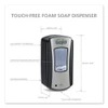 GOJO LTX-12 Touch-Free Dispenser  1200 mL  5 75  x 3 33  x 10 5   Brushed Chrome Black (GOJ 1919-04)
