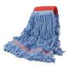 Boardwalk Cotton Mop Heads  Cotton Synthetic  Large  Looped End  Wideband  Blue  12 CT (BWK LM30311L)