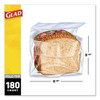 Glad Fold-Top Sandwich Bags  6 5  x 5 5   Clear  180 Box (CLO 60771)