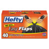 Hefty Easy Flaps Trash Bags  30 gal  1 05 mil  30  x 33   Black  40 Box (PAC E27744)