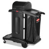 Rubbermaid Commercial Executive High Security Janitorial Cleaning Cart  23 1w x 39 6d x 27 5h  Black (RCP 1861427)