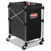 Rubbermaid Commercial Collapsible X-Cart  Steel  Four Bushel Cart  20 33w x 24 1d x 34h  Black Silver (RCP 1881749)
