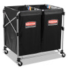 Rubbermaid Commercial Collapsible X-Cart  Steel  2 to 4 Bushel Cart  24 1w x 35 7d x 34h  Black Silver (RCP 1881781)