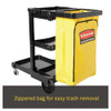 Rubbermaid Commercial Multi-Shelf Cleaning Cart  Three-Shelf  20w x 45d x 38 25h  Black (RCP 6173-88 BLA)