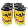 GOJO Scrubbing Towels  Hand Cleaning  Silver Yellow  10 1 2 x 12  72 Bucket  6 Carton (GOJ 6396-06)