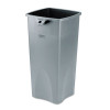 Rubbermaid Commercial Untouchable Square Waste Receptacle  Plastic  23 gal  Gray (RCP 3569-88 GRA)