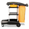Rubbermaid Commercial High Capacity Cleaning Cart  21 75w x 49 75d x 38 38h  Black (RCP 9T72)