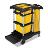 Rubbermaid Commercial High Capacity Cleaning Cart  21 75w x 49 75d x 38 38h  Black (RCP 9T72)