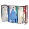 San Jamar Clear Plexiglas Disposable Glove Dispenser  Three-Box  18w x 3 3 4d x 10h (SAN G0805)