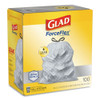 Glad ForceFlexPlus Tall Kitchen Drawstring Trash Bags  13 gal  0 72 mil  23 75  x 24 88   White  100 Box (CLO 70427)