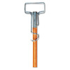 Boardwalk Spring Grip Metal Head Mop Handle for Most Mop Heads  60  Wood Handle (UNS 609)