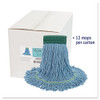 Boardwalk Super Loop Wet Mop Head  Cotton Synthetic Fiber  5  Headband  Medium Size  Blue  12 Carton (UNS 502BL)
