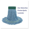 Boardwalk Super Loop Wet Mop Head  Cotton Synthetic Fiber  5  Headband  Medium Size  Blue  12 Carton (UNS 502BL)