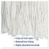 Boardwalk Cut-End Wet Mop Head  Rayon  No  24  White  12 Carton (UNS 2024R)