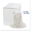 Boardwalk Cut-End Wet Mop Head  Cotton  No  24  White 12 Carton (UNS 2024C)