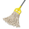 Rubbermaid Commercial Economy Cut-End Cotton Wet Mop Head  16oz  1  Band  White  12 Carton (RCP V116)
