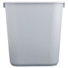 Rubbermaid Commercial Deskside Plastic Wastebasket  Rectangular  3 5 gal  Gray (RCP 2955 GRA)