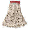 Rubbermaid Commercial Swinger Loop Wet Mop Head  Large  Cotton Synthetic  White  6 Carton (RCP C153 WHI)