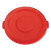 Rubbermaid Commercial Round Flat Top Lid  for 32 gal Round BRUTE Containers  22 25  diameter  Red (RCP 2631 RED)