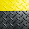 Crown Industrial Deck Plate Anti-Fatigue Mat  Vinyl  24 x 36  Black Yellow Border (CRO CD0023YB)
