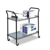 Safco Wire Utility Cart  Two-Shelf  43 75w x 19 25d x 40 5h  Black (SFC 5337BL)