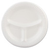 Dart Laminated Foam Plates  9  dia  White  Round  3 Compartments  125 Pk  4 Pks Ct (DCC 9CPWQR)