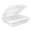 Dart Large Foam Carryout  Food Container  3-Compartment  White  9-2 5x9x3 (DCC 90HT3R)