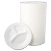 Dart Laminated Foam Dinnerware  Plate  3-Comp  10 1 4   White  125 Pk  4 Pks Ctn (DCC 10CPWQR)