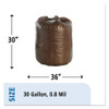 Stout by Envision Controlled Life-Cycle Plastic Trash Bags  30 gal  0 8 mil  30  x 36   Brown  60 Box (STOG3036B80)
