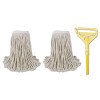 Boardwalk Cut-End Mop Kits   24  Natural  60  Metal Plastic Handle  Yellow (BWK 5324-C)