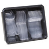 Dixie Cutlery Keeper Tray with Clear Plastic Utensils  600 Forks  600 Knives  600 Spoons (DXECH0180DX7CT)