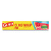Glad ClingWrap Plastic Wrap  200 Square Foot Roll  Clear  12 Carton (CLO00020CT)