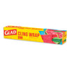Glad ClingWrap Plastic Wrap  200 Square Foot Roll  Clear  12 Carton (CLO00020CT)