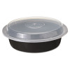Pactiv VERSAtainers  1-Comp  Black Clear  24oz  7 dia  150 Carton (PCTNC723B)