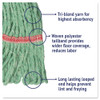 Boardwalk Super Loop Wet Mop Head  Cotton Synthetic Fiber  5  Headband  Large Size  Green  12 Carton (BWK503GNCT)