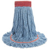Boardwalk Super Loop Wet Mop Head  Cotton Synthetic Fiber  5  Headband  Large Size  Blue  12 Carton (BWK503BLCT)
