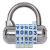 Master Lock Password Plus Combination Lock  Hardened Steel Shackle  2 1 2  Wide  Silver (MLK1534D)