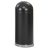 Safco Open-Top Dome Receptacle  Round  Steel  15 gal  Black (SAF9639BL)
