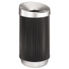 Safco At-Your-Disposal Vertex Receptacle  Round  Polyethylene  38 gal  Black Chrome (SAF9799BL)