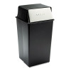 Safco Reflections Push Top Square Receptacle  Steel  36 gal  Black Chrome (SAF9895)