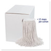 Boardwalk Premium Cut-End Wet Mop Heads  Cotton  24oz  White  12 Carton (BWK224CCT)